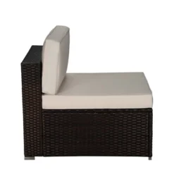 6pc Outdoor Rattan Wicker Conversation Set With Sofa, Chairs & Coffee Table - Brown/Beige - GODEER -VIDAXL Sale Store GUEST faef7a81 ad2c 42a9 9764 0b4572145d7f