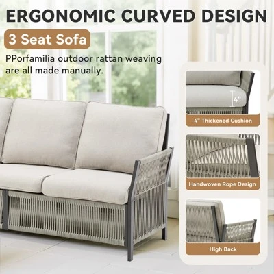 Buenhomino 5-Piece Patio Set – Sofa, 2 Swivel Chairs & 2 Ottomans, UV-Resistant Resin Wicker With Powder-Coated Steel Frame 2 Buenhomino 5-Piece Patio Set – Sofa, 2 Swivel Chairs & 2 Ottomans, UV-Resistant Resin Wicker With Powder-Coated Steel Frame - Image 2