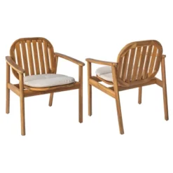 Acacia Wood Outdoor Dining Chairs Set Of 2,Wooden Patio Chairs With Cushions And Armrests,Slatted Back Arm Chairs For Garden Or Balcony-Koiai 8 Acacia Wood Outdoor Dining Chairs Set Of 2,Wooden Patio Chairs With Cushions And Armrests,Slatted Back Arm Chairs For Garden Or Balcony-Koiai -VIDAXL Sale Store GUEST fd6f6932 94f2 4eb4 8459 c38af6329584 1