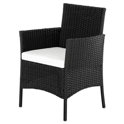 Karl Home 4-Piece Wicker Patio Conversation Set With White Cushions 3 Karl Home 4-Piece Wicker Patio Conversation Set With White Cushions - Image 3