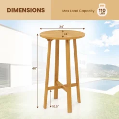 Tangkula 24" Bar Height Table W/ Footrest Patio Bistro Table For Indoors Outdoors -VIDAXL Sale Store GUEST ff370955 2fc3 452b 9385 64dfb4a9706a